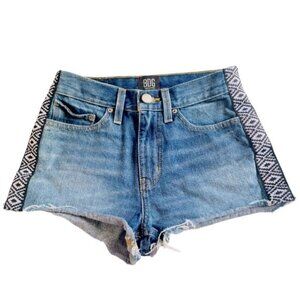 BDG Girlfriend High Rise Diamond Trim Cut Off Jean Shorts Size 25
